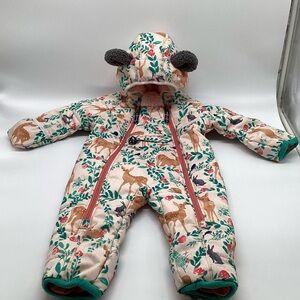 Obermeyer Kids' Kleine Bunting infant snowsuit in the Fawn Cameo print.